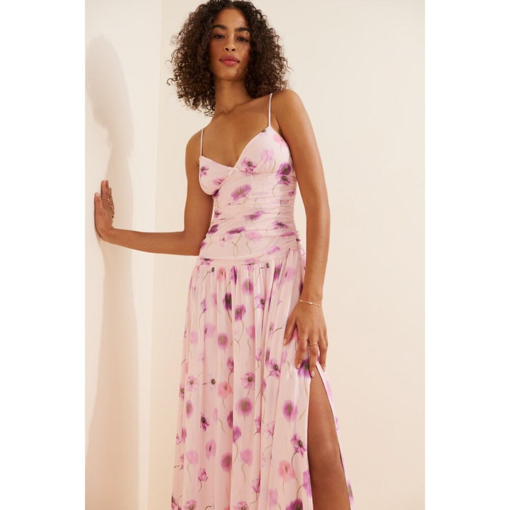 Anthropologie x BHLDN Ellie Mesh Corset Midi Dress Pink Size  US M